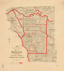 Monash Electoral Map, Victoria (1939) — map