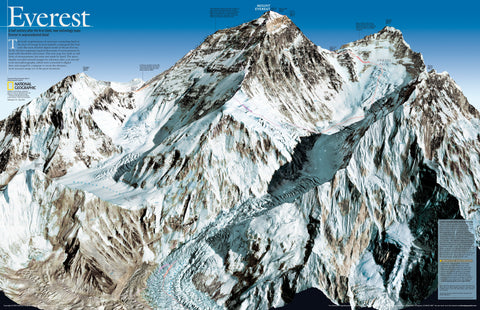 Mount Everest 50th Anniversary Wall Map by National Geographic