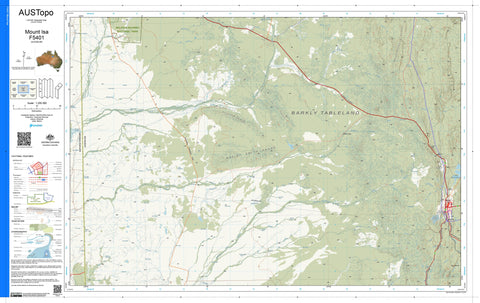Mount Isa F5401 AUSTopo 1:250,000 Map