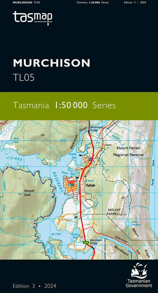 Murchison 1:50,000 Topographic Map – Tasmania