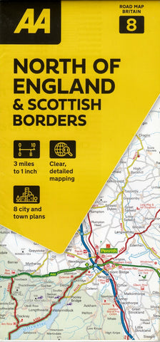 North of England and Scottish Borders AA Road Map 8