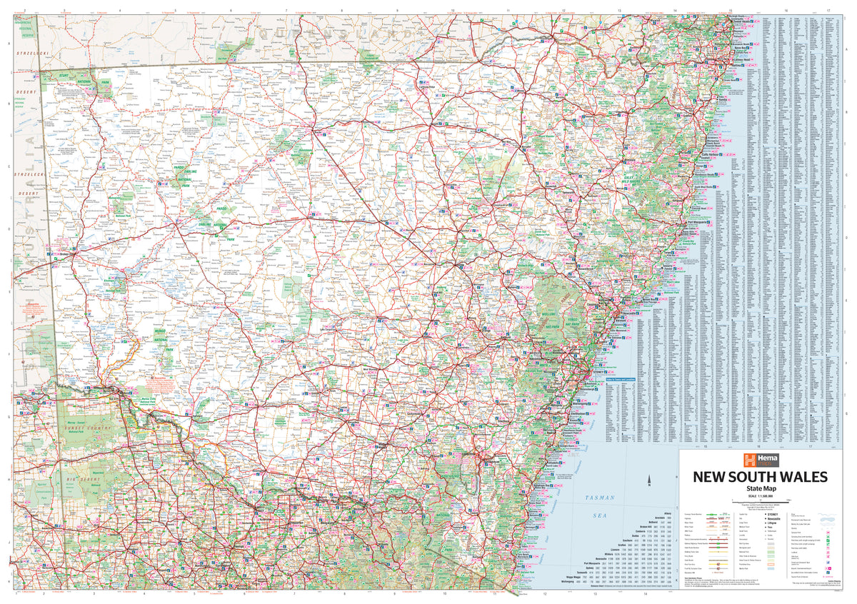 New South Wales Canvas Wall Map – Hema | Mapworld