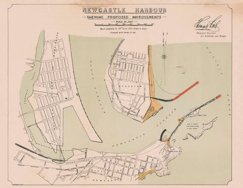 Newcastle Historic Wall Map 1902