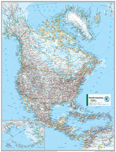 North America Political Atlas of the World, 11th Edition, National Geographic Wall Map