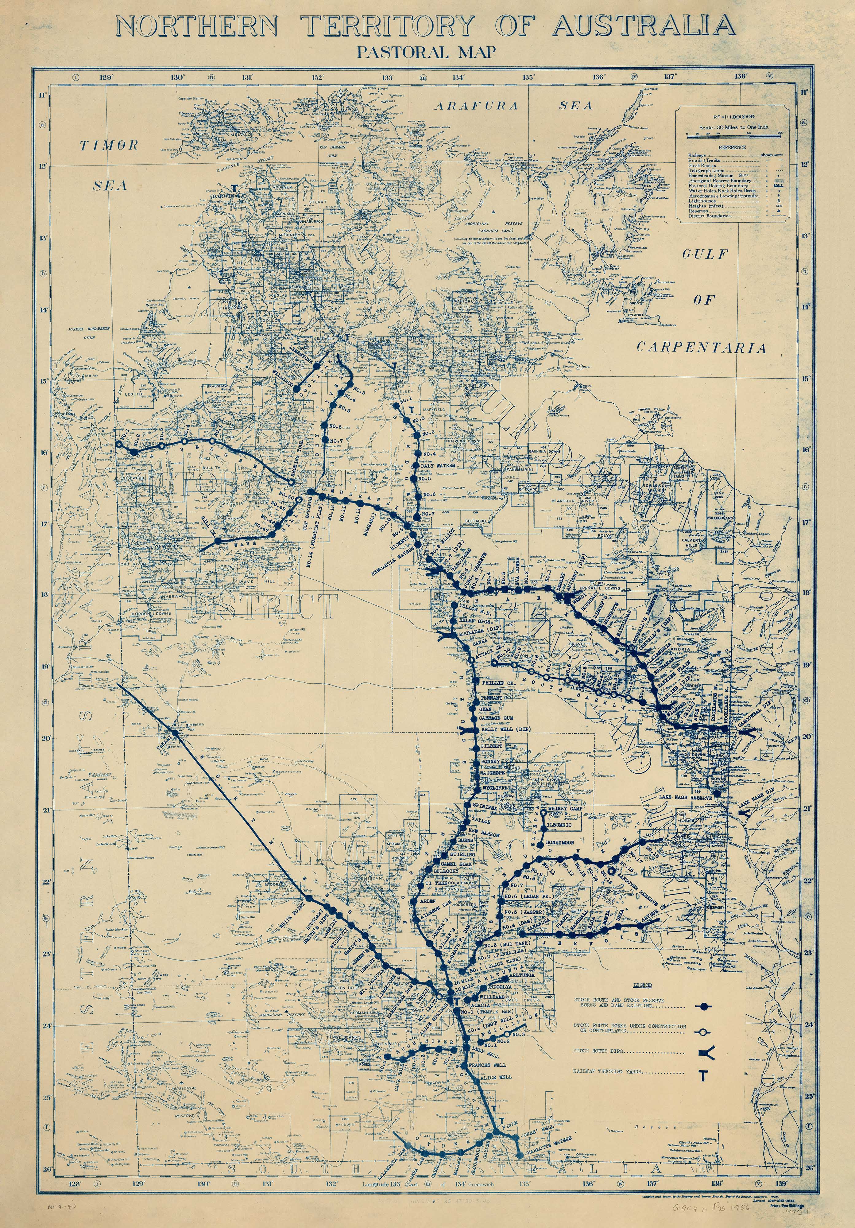 Orpheus Nt Map Northern Territory Stock Routes & Pastoral Wall | Mapworld