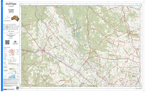Nyngan H5515 AUSTopo 1:250,000 Map