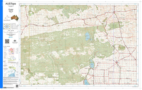 Ouyen I5415 AUSTopo 1:250,000 Map