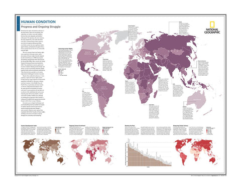 Human Condition: Progress and Ongoing Struggle - Atlas of the World, 10th Edition by National Geographic — map