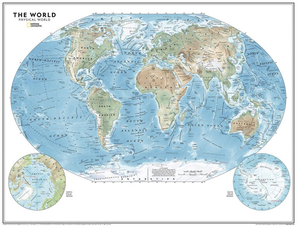 Physical World Map - Atlas of the World 798 x 610mm Wall Map