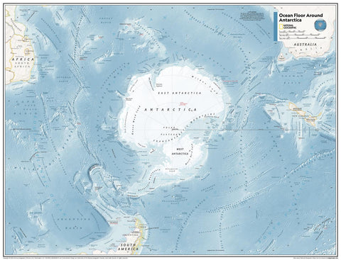 Ocean Floor around Antarctica - Atlas of the World – National Geographic | Mapworld