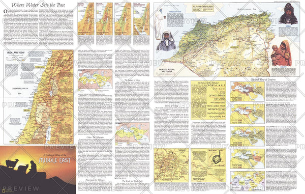 Peoples of the Middle East Theme - Published 1972 by National Geographic — historic National Geographic map print