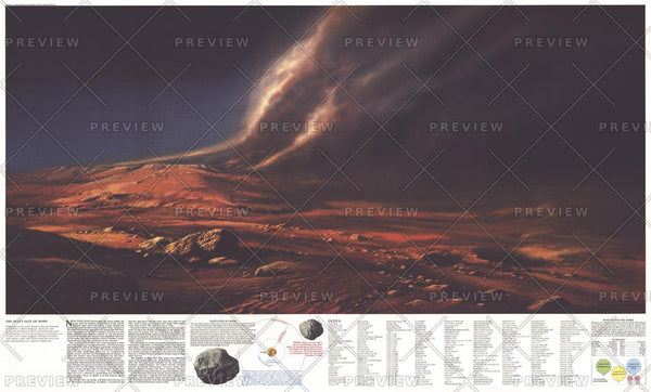 Dusty Face of Mars - Published 1973 wall map – National Geographic | Mapworld