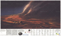 Dusty Face of Mars - Published 1973 wall map – National Geographic | Mapworld