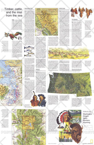 Close-up USA, Northwest Theme - Published 1973 by National Geographic — historic National Geographic map print