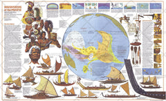 Discoverers of the Pacific - Published 1974 by National Geographic — historic National Geographic map print