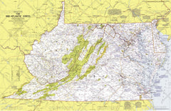 Close-up USA, Mid-Atlantic States - Published 1976 by National Geographic — historic National Geographic map print
