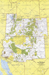 Close-up USA, Southwest - Published 1977 wall map – National Geographic | Mapworld