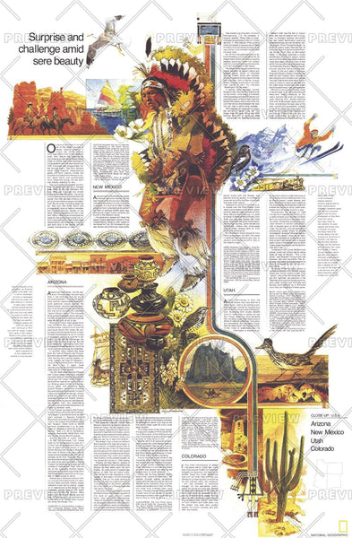 Close-up USA, Southwest Theme - Published 1977 by National Geographic — historic National Geographic map print