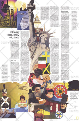 Close-up USA, Northeast Theme - Published 1978 by National Geographic — historic National Geographic map print