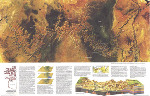 Grand Canyon of Colorado - Published 1978 by National Geographic — historic National Geographic map print