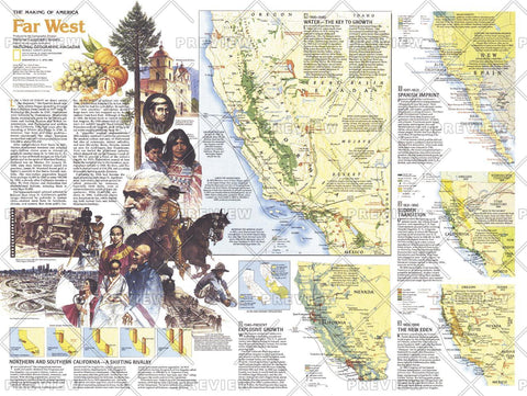 Making of America, Far West Theme - Published 1984 by National Geographic — historic National Geographic map print