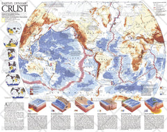 Earths Dynamic Crust - Published 1985 by National Geographic — historic National Geographic map print