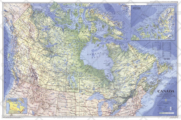 Canada - Published 1985 by National Geographic — historic National Geographic map print