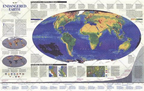 Endangered Earth - Published 1988 by National Geographic — historic National Geographic map print