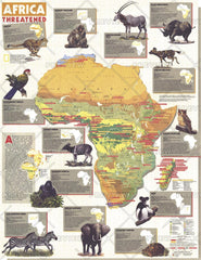 Africa Threatened - Published 1990 by National Geographic — historic National Geographic map print