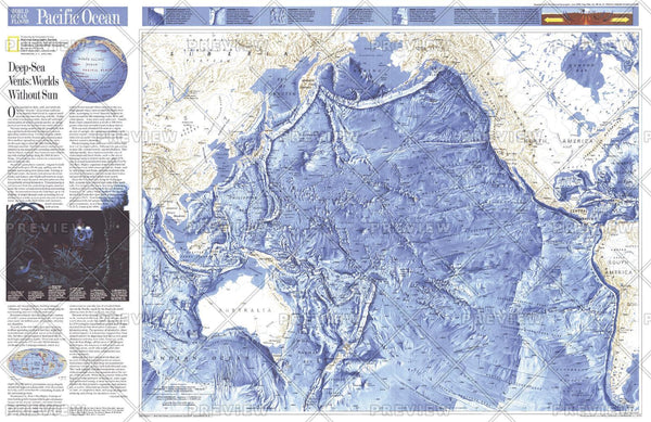Pacific Ocean - Published 1992 wall map – National Geographic | Mapworld
