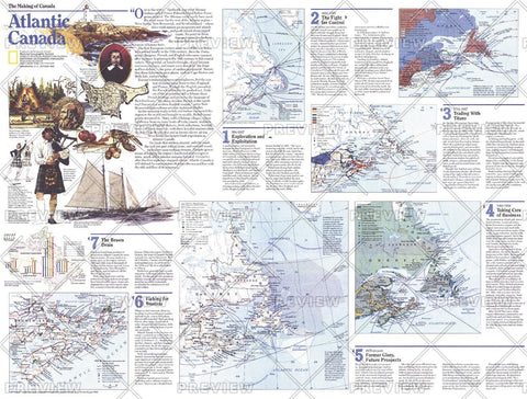 Making of Canada, Atlantic Canada Theme - Published 1993 wall map – National Geographic | Mapworld