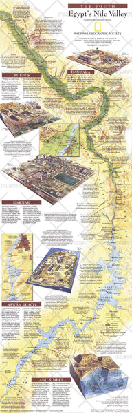 Egypts Nile Valley South - Published 1995 wall map – National Geographic | Mapworld