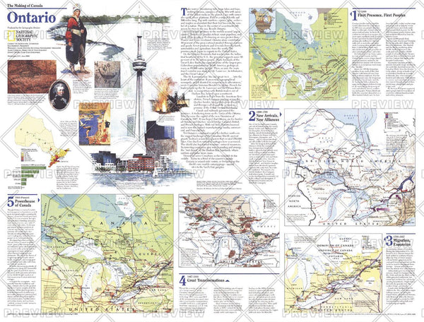 Making of Canada, Ontario Theme - Published 1996 wall map – National Geographic | Mapworld