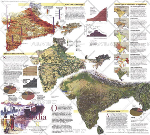 India Theme - Published 1997 wall map – National Geographic | Mapworld