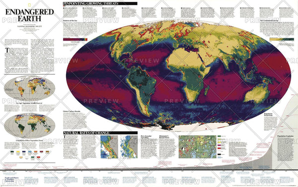 Endangered Earth - Published 1997 by National Geographic — historic National Geographic map print