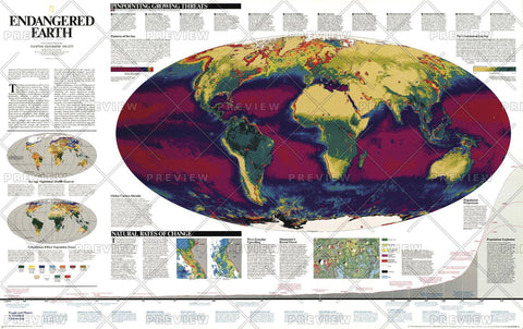 Endangered Earth - Published 1997 by National Geographic — historic National Geographic map print