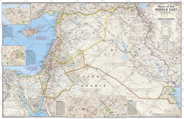 Heart of the Middle East - Published 2002 wall map – National Geographic | Mapworld