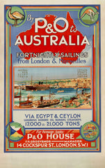 TRAVEL POSTER - P&O Australia Vintage Poster