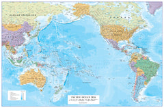 Pacific Ocean Political Cosmographics Wall Map