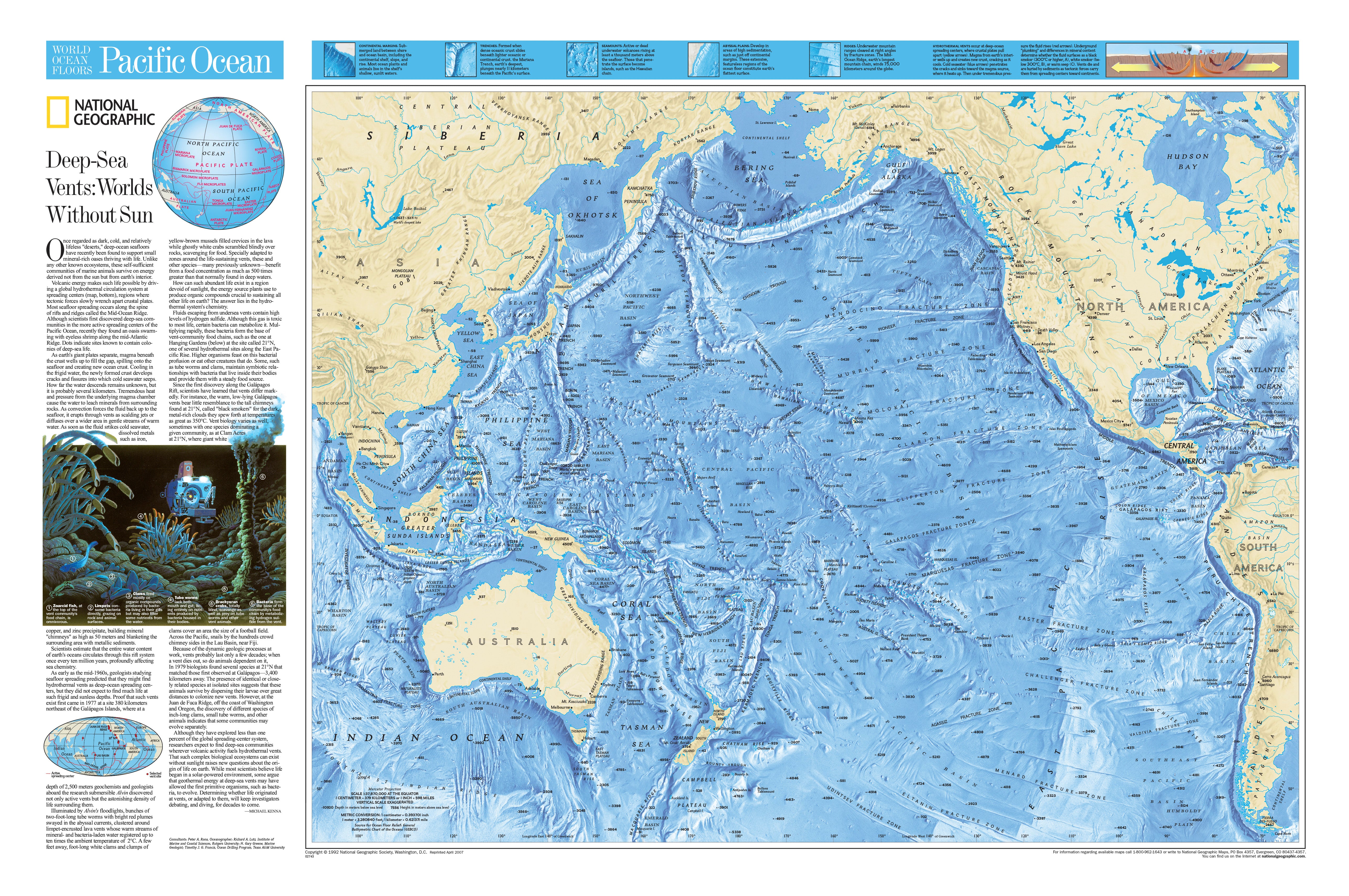 Pacific Ocean Floor Map by National Geographic Shop Mapworld