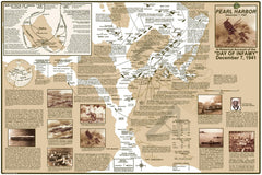 Pearl Harbour WW2 History Wall Map by Franko — wall map