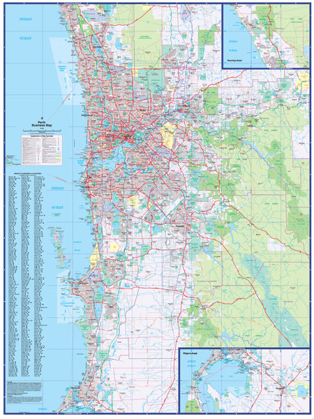NEW 2022 - Perth Business 665 Map UBD Laminated Wall Map