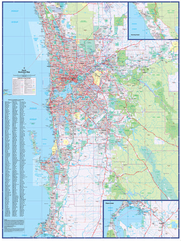 NEW 2022 - Perth Business 665 Map UBD Laminated Wall Map