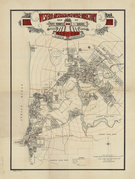 Perth Psp Map Perth Post Office Directory Wall Map 1908 | Mapworld