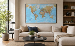 Physical World Maps International  1360 x 840mm Wall Map 2026