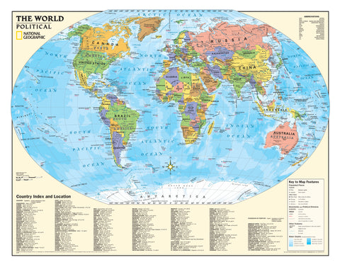 Political World Education Wall by National Geographic 1165 x 915mm