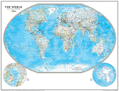 Political World Map - Atlas of the World 798 x 610mm Wall Map