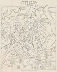 Brisbane and Suburbs — Street & Road Map (1887) — vintage historical map reproduction