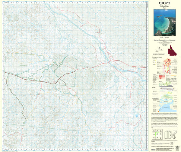 7461 Gilbert River QTopo 1:100,000 Topographic Map