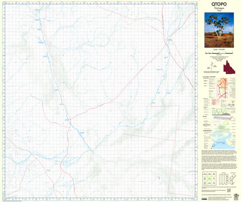 7545 Thylungra QTopo 1:100,000 Topographic Map